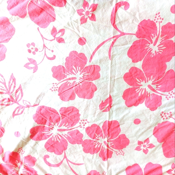 Pink Hibiscus Tropical Duvet Cover Size Twin 100% cotton Pottery Barn‎ Teen - Picture 2 of 8